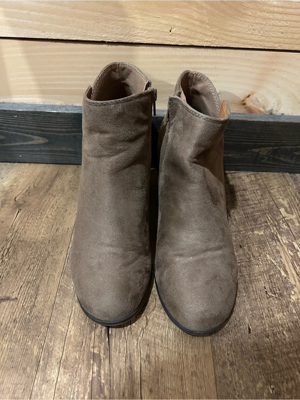 Women's Tan High Heel Ankle Boots - Classic Casual Style